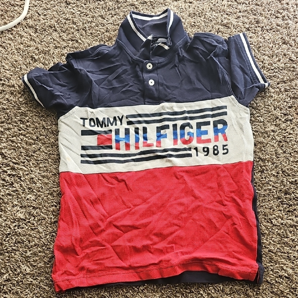 Tommy Hilfiger Kids Colorblock Polo Shirt - Red, White, and Blue